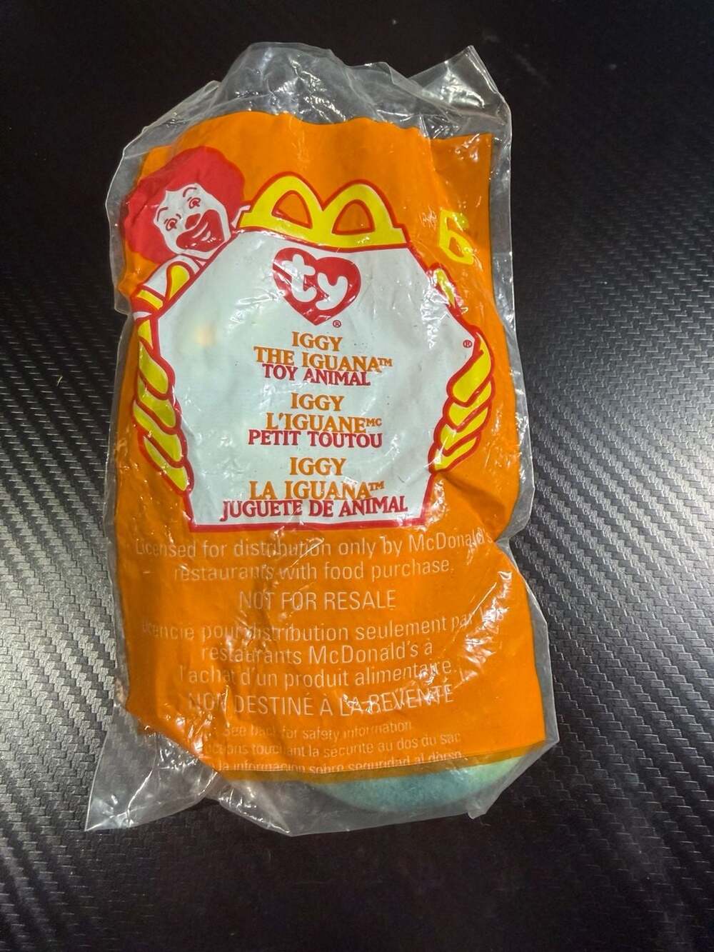 1999 McDonald's Ty Teenie Beanie Baby Iggy the Iguana #6 Sealed Packaging